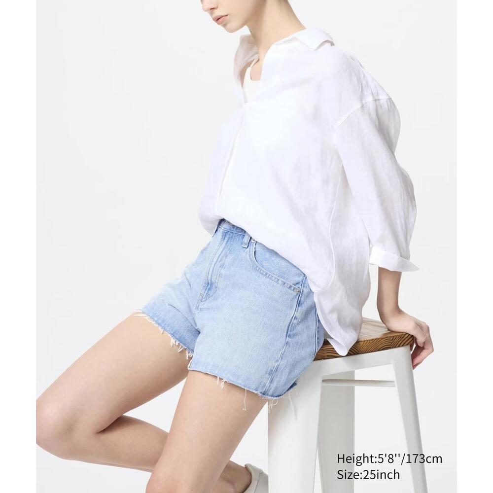 Uniqlo Denim Shorts | Distressed | 2.5" Inseam Light Blue Wash Size 29